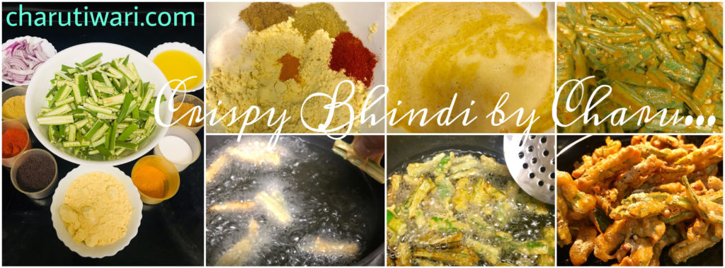 Crispy Bhindi-Ingredients and frying