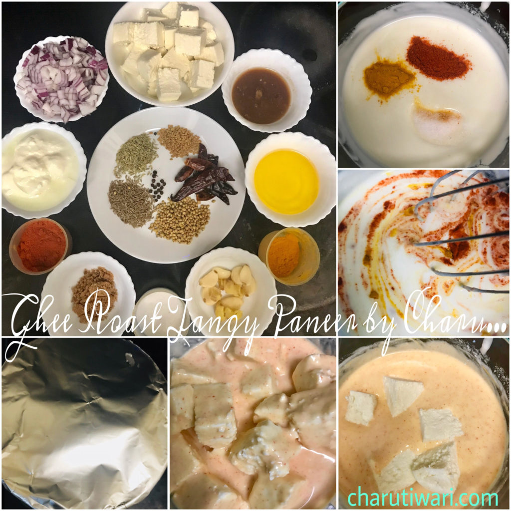 Ghee Roasted Tangy Paneer-Ingredients and Marination